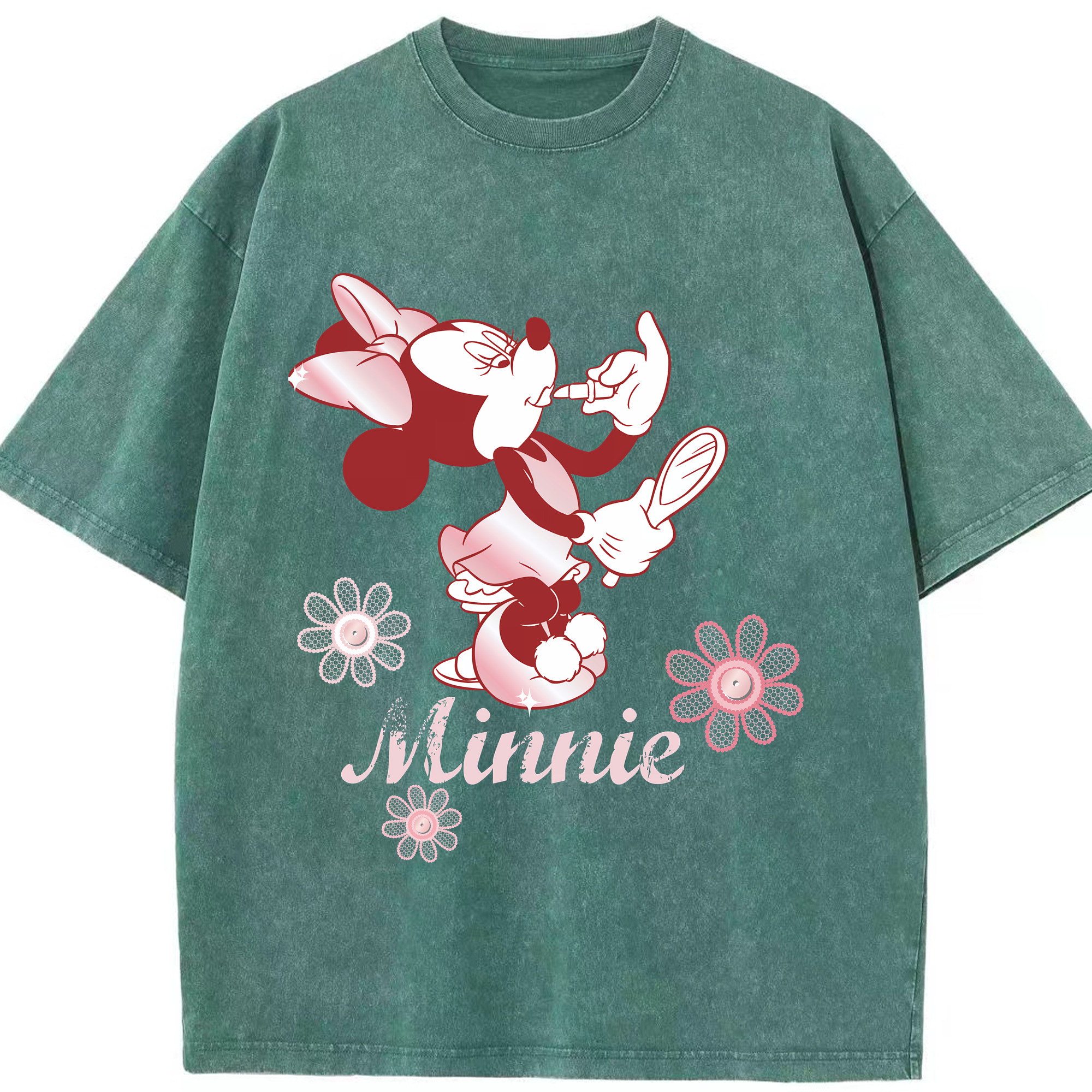 （画像用） ミッキーマウス Mickey Mouse 綿100% ヴィンテージ風 半袖Tシャツ（フロントプリント）